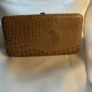 Elegant‎ Brown Crocodile Pattern Clutch